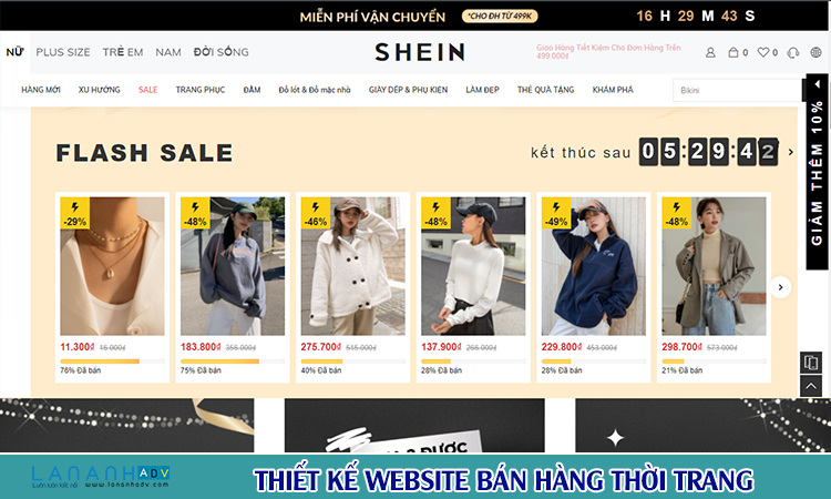 Thiết kế website bán hàng thời trang